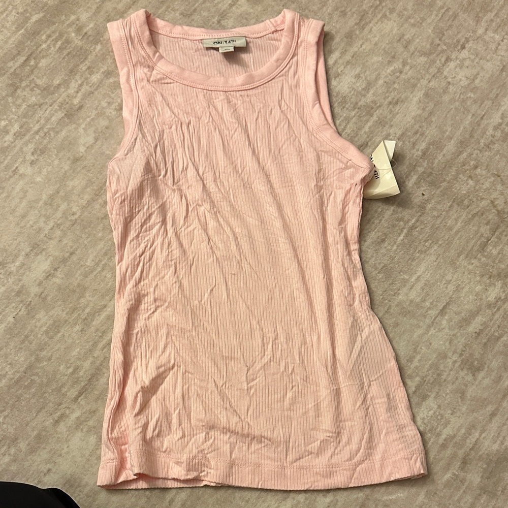Ann Taylor Light Pink Ribbed Tank Top